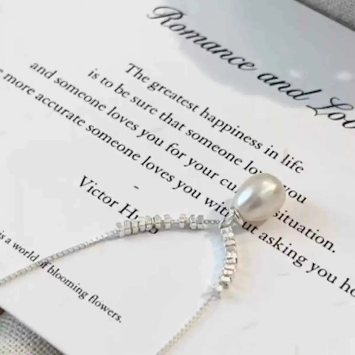 925 Sterling Silver Pearl Drop Necklace - SmileBen