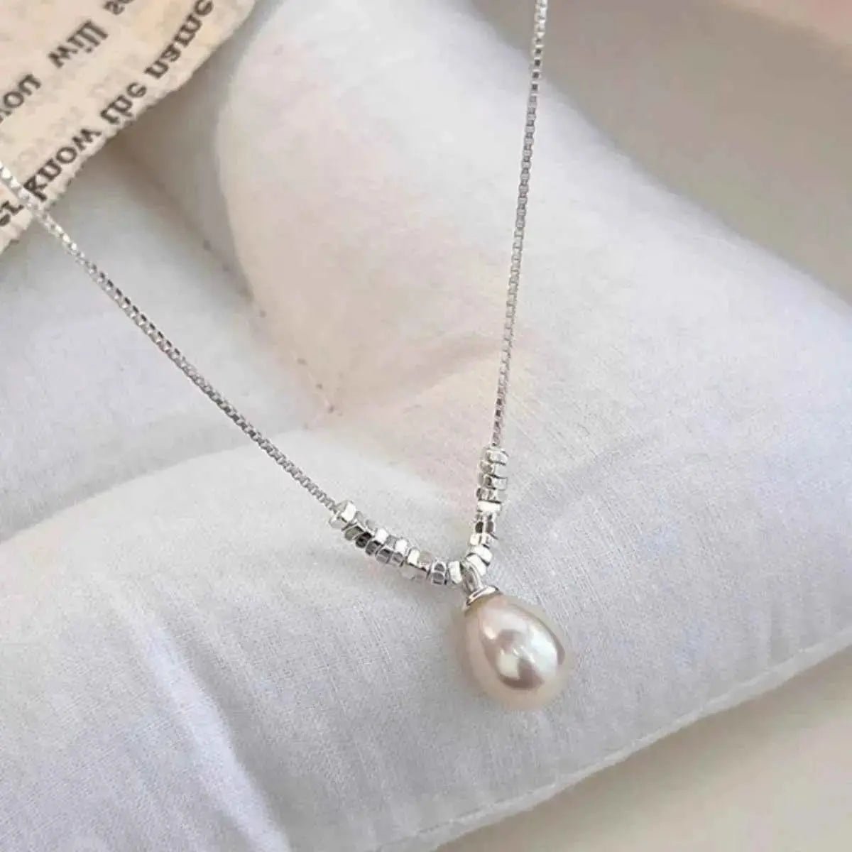 925 Sterling Silver Pearl Drop Necklace - SmileBen