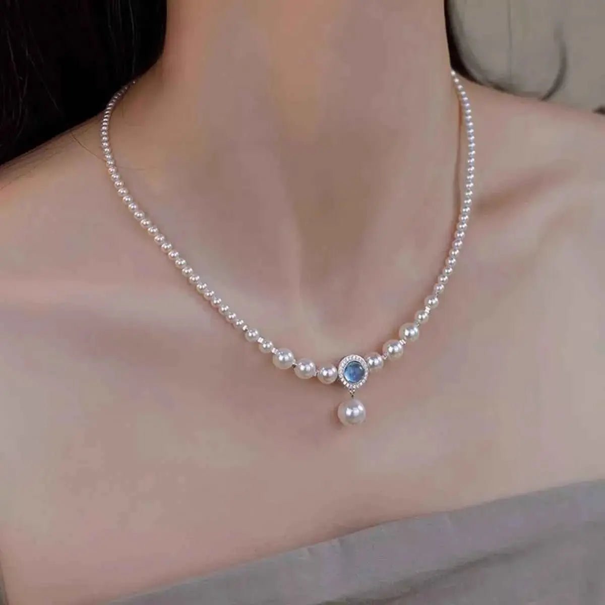 925 Sterling Silver Pearl Necklace - SmileBen