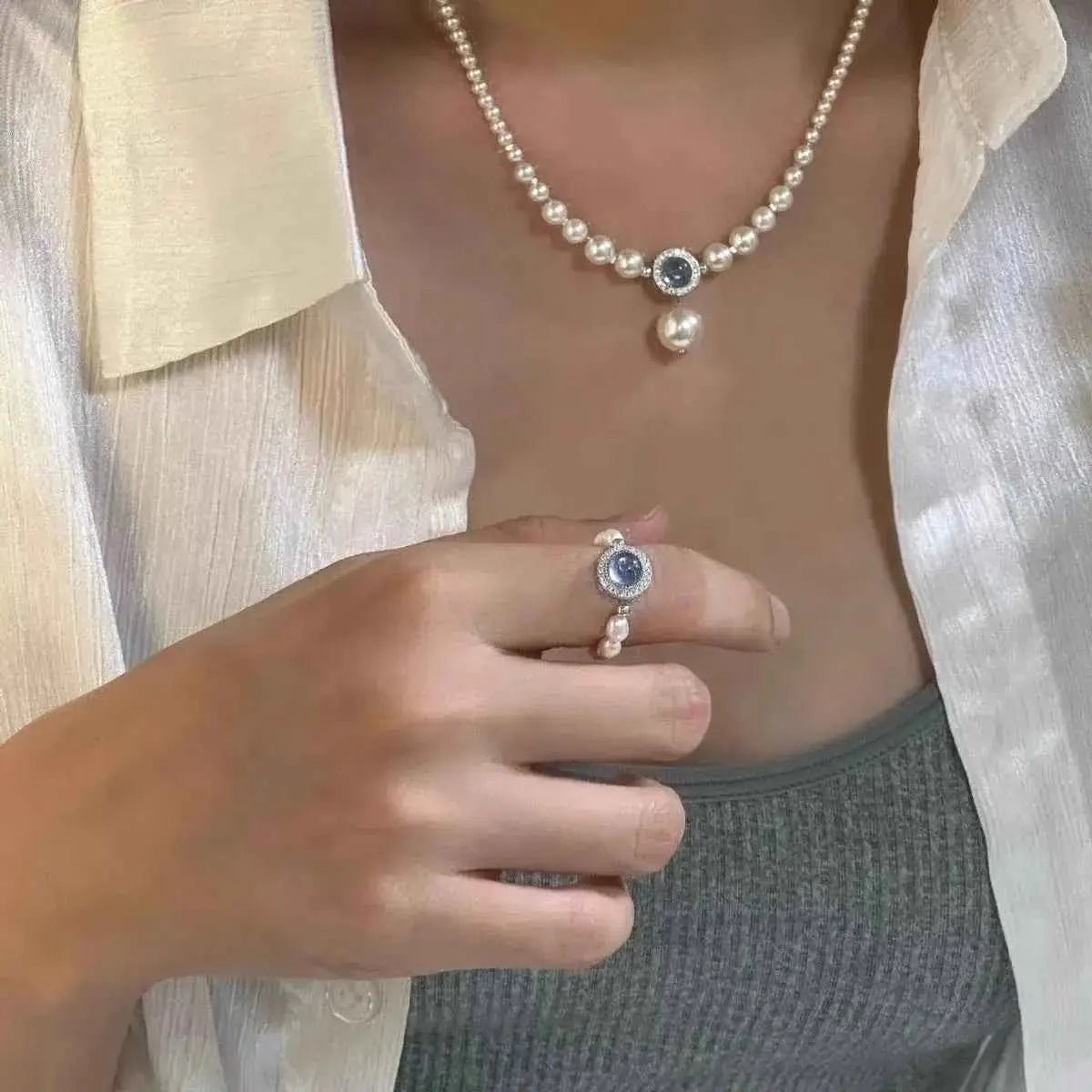 925 Sterling Silver Pearl Necklace - SmileBen