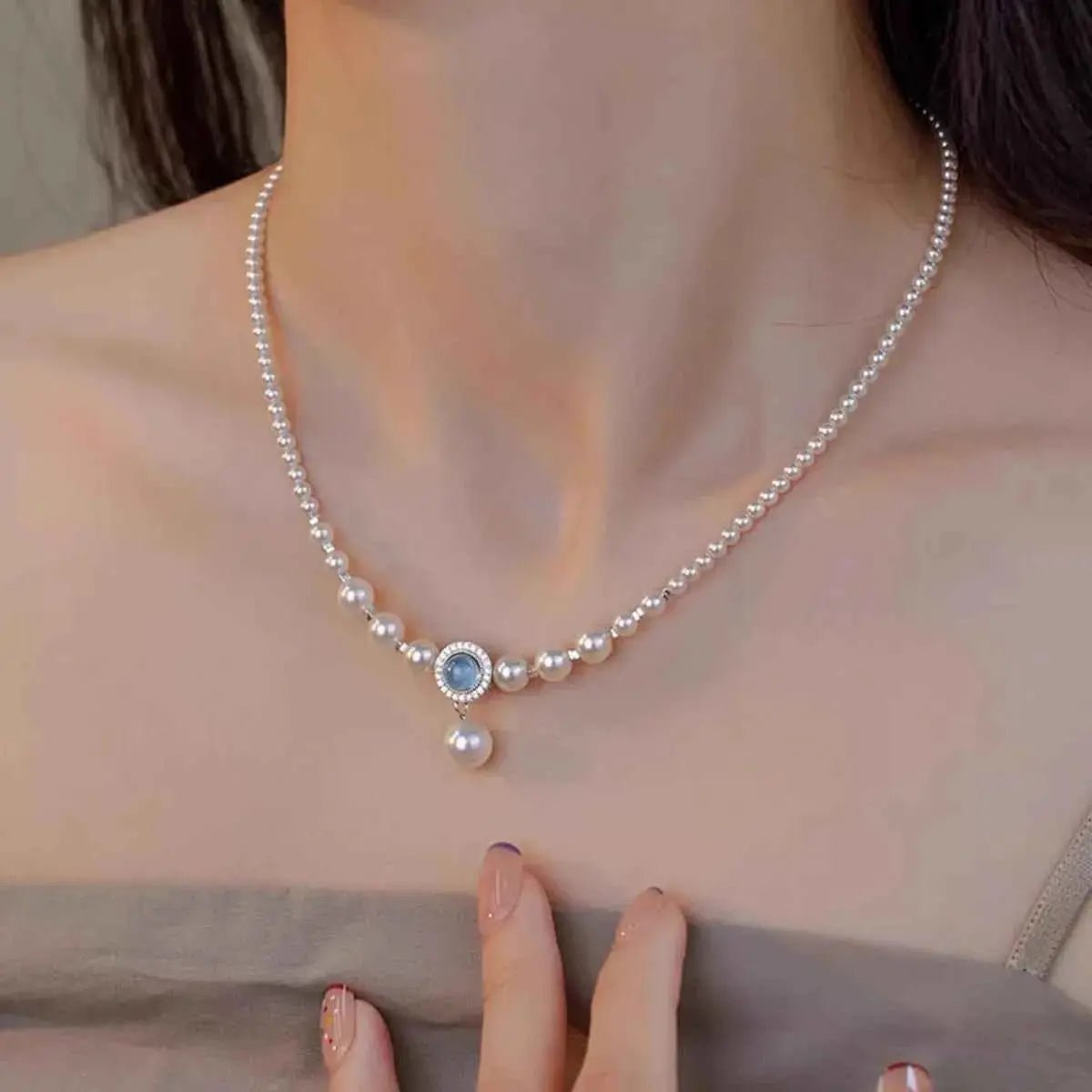 925 Sterling Silver Pearl Necklace - SmileBen