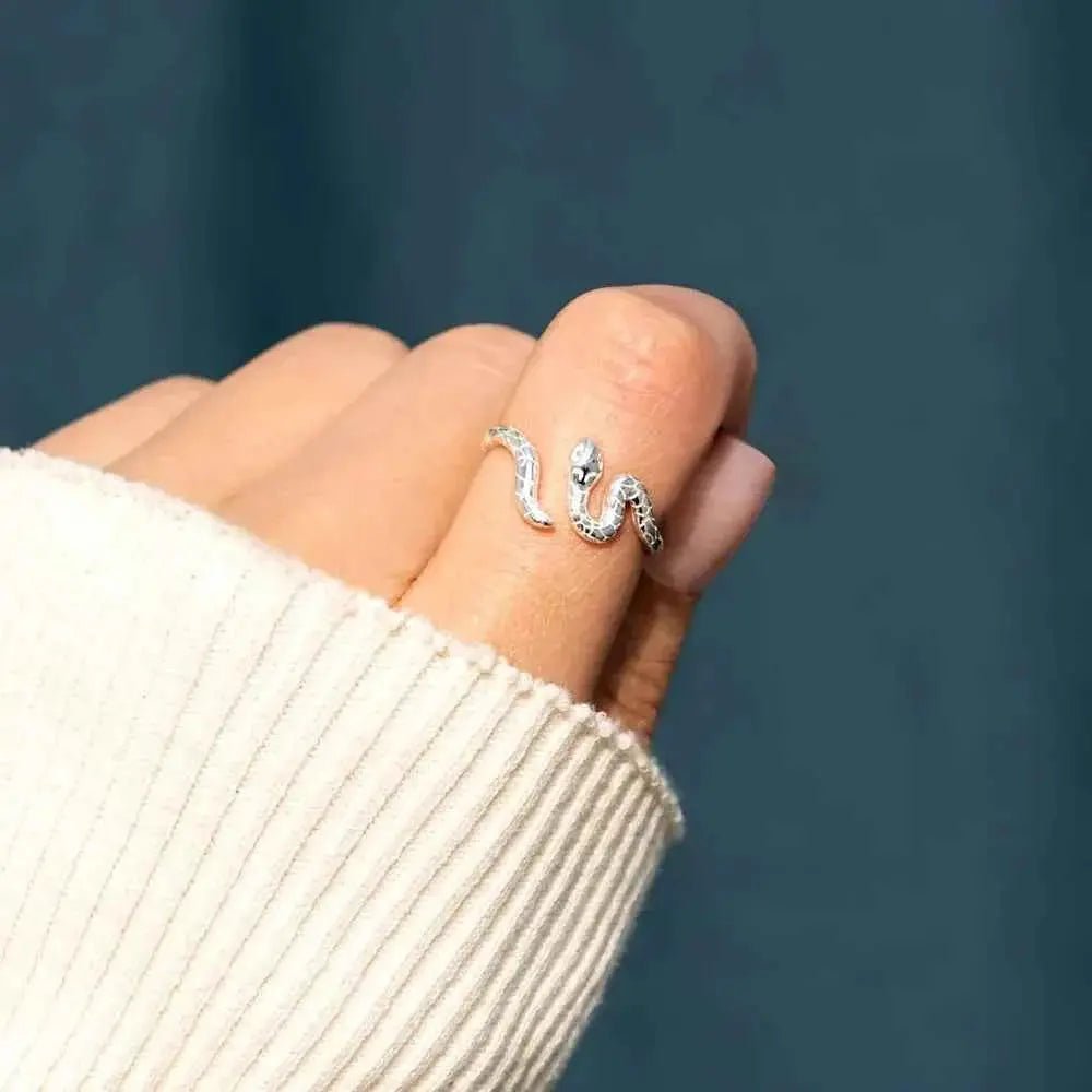 925 Sterling Silver Snake Ring - SmileBen