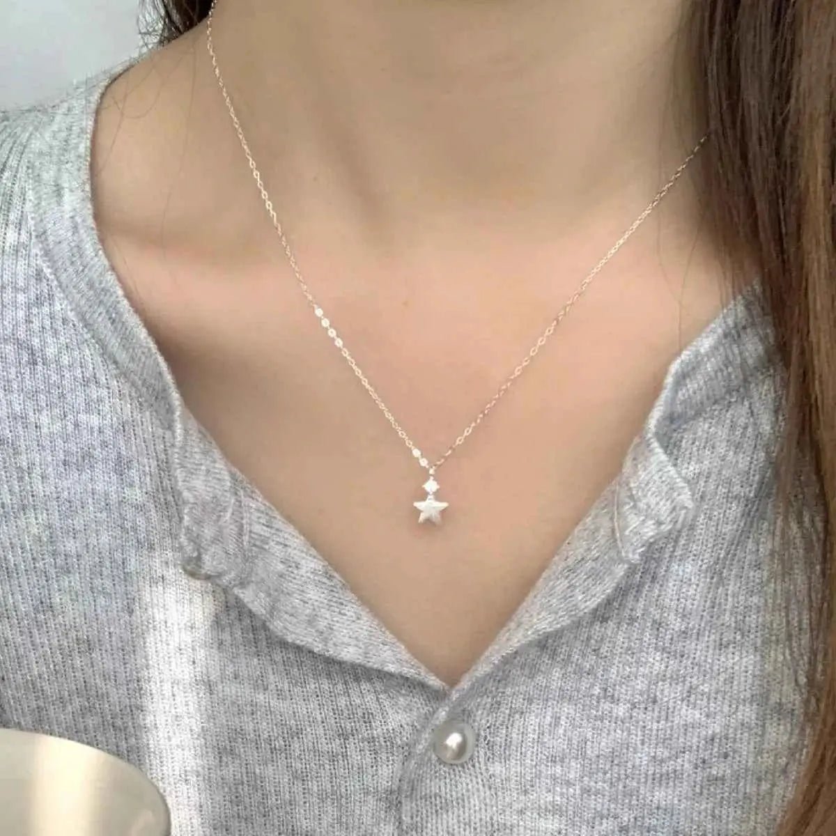 925 Sterling Silver Star Pendant Necklace - SmileBen