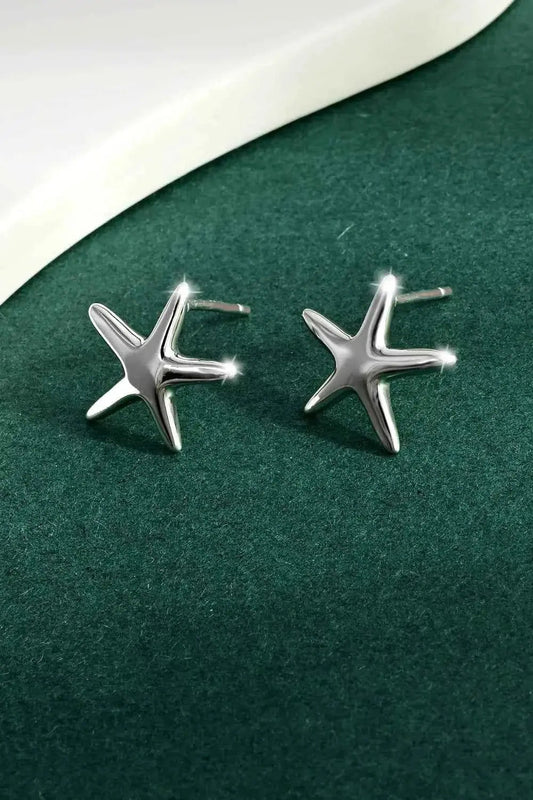 925 Sterling Silver Star Stud Earrings - SmileBen