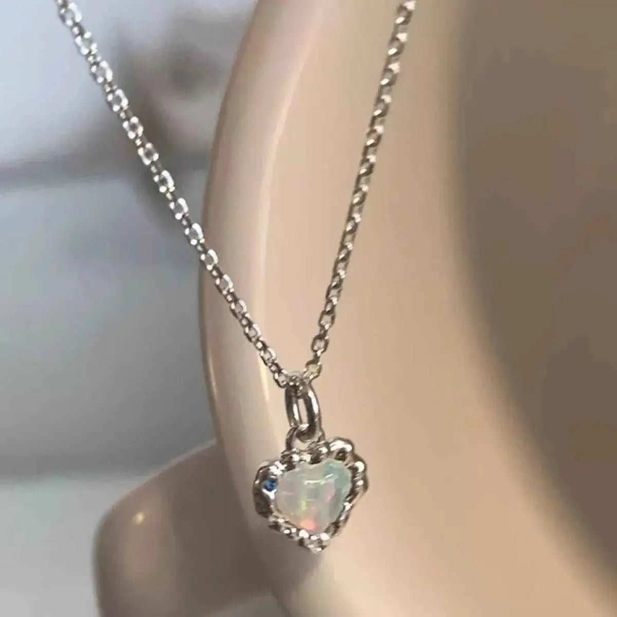 925 Sterling Silver Zircon Heart Necklace - SmileBen