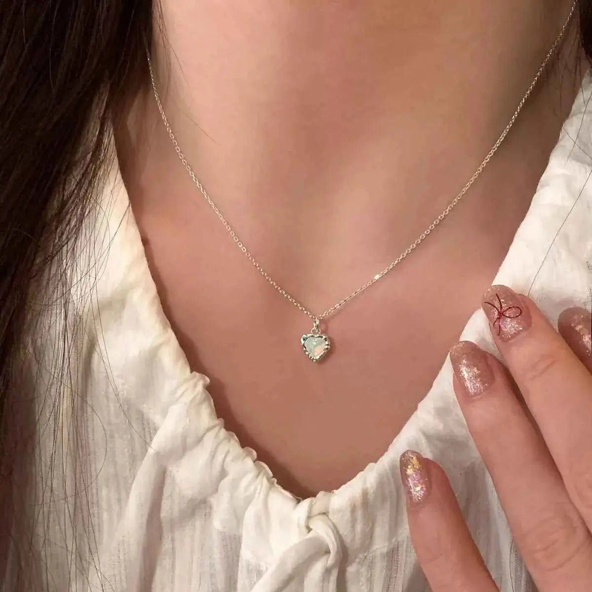 925 Sterling Silver Zircon Heart Necklace - SmileBen