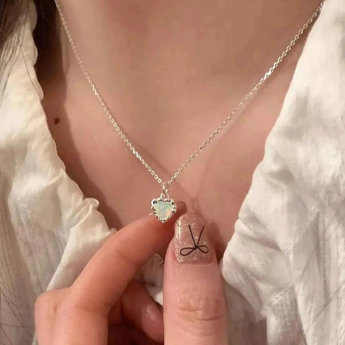 925 Sterling Silver Zircon Heart Necklace - SmileBen