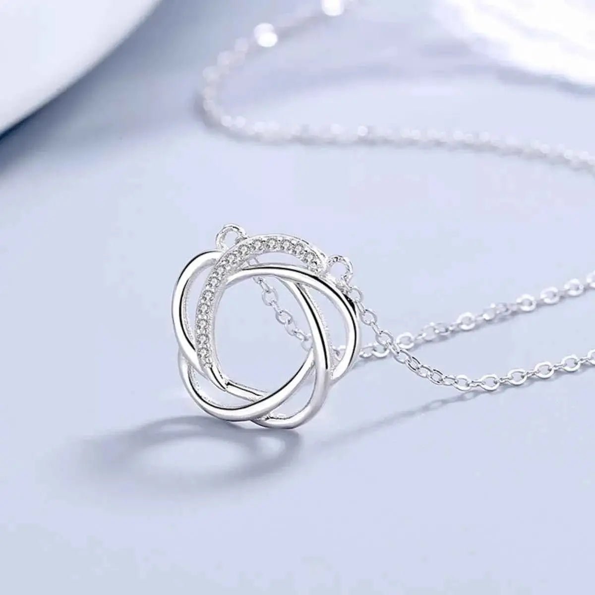 925 Sterling Silver Zircon Pendant Necklace - SmileBen