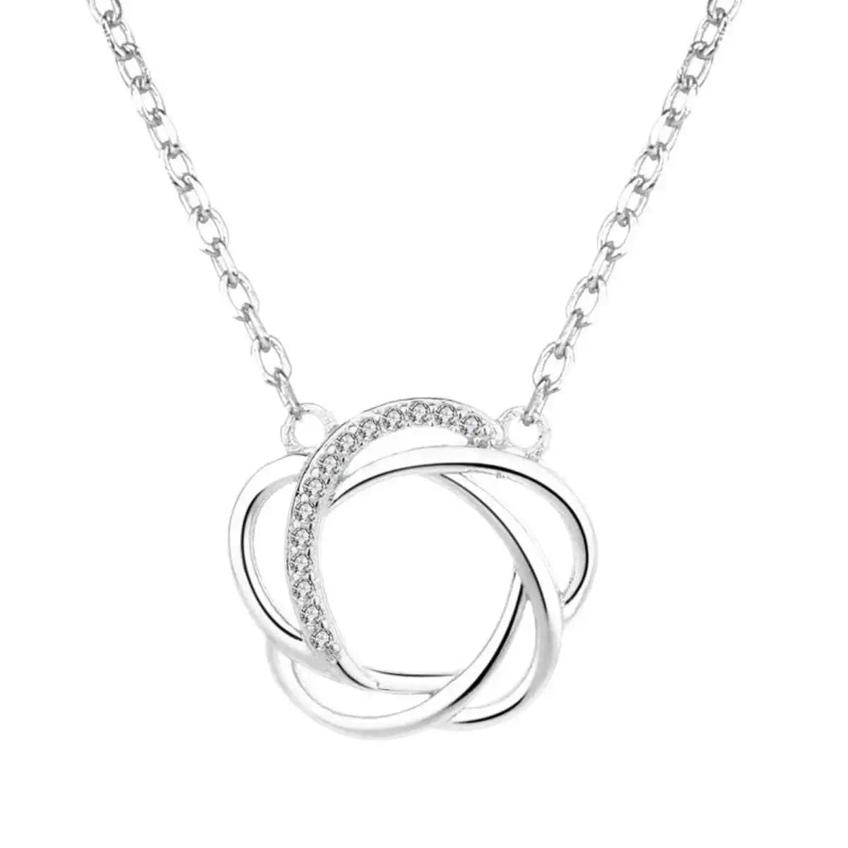 925 Sterling Silver Zircon Pendant Necklace - SmileBen