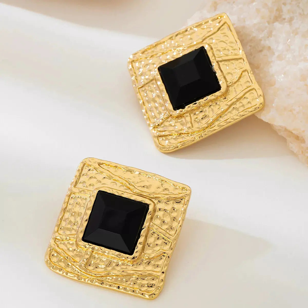 18K Gold-Plated Square Earrings - SmileBen
