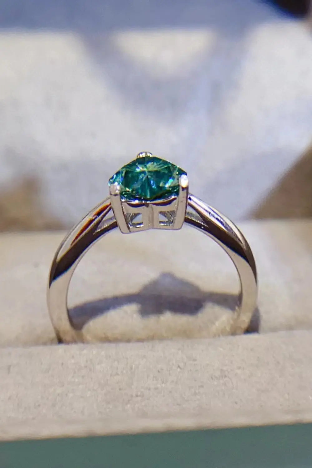1 Carat Moissanite Heart 925 Sterling Silver Ring - SmileBen