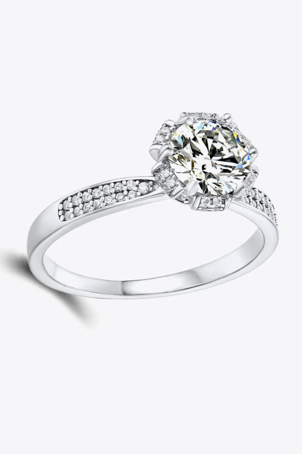925 Sterling Silver 1 Carat Moissanite Ring - SmileBen
