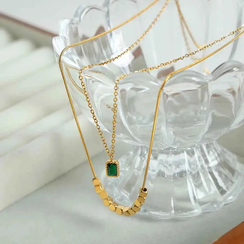 18K Gold-Plated Double-Layered Necklace - SmileBen