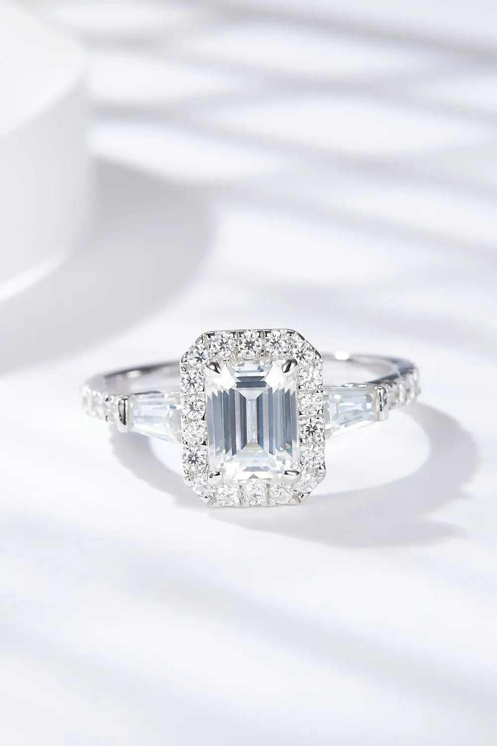 1 Carat Moissanite Geometric 925 Sterling Silver Ring - SmileBen
