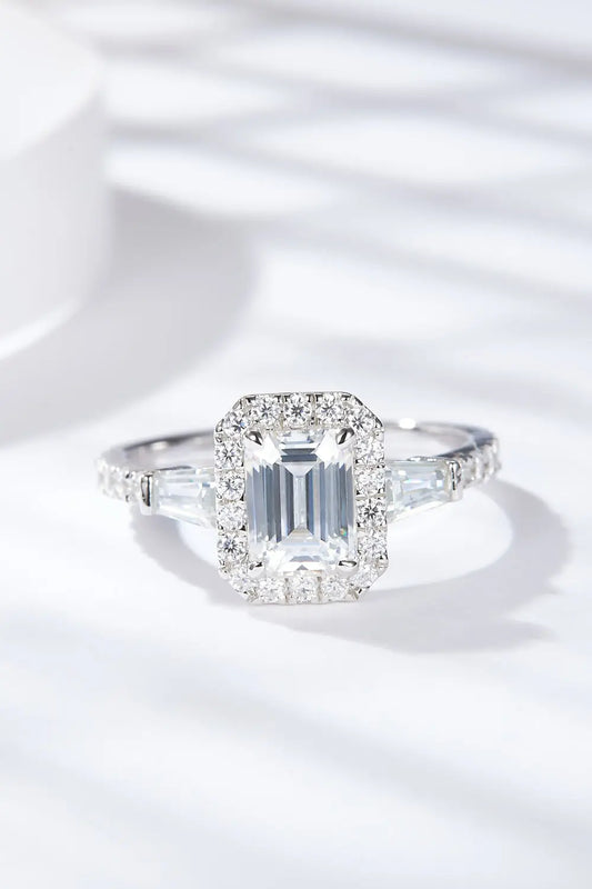 1 Carat Moissanite Geometric 925 Sterling Silver Ring - SmileBen