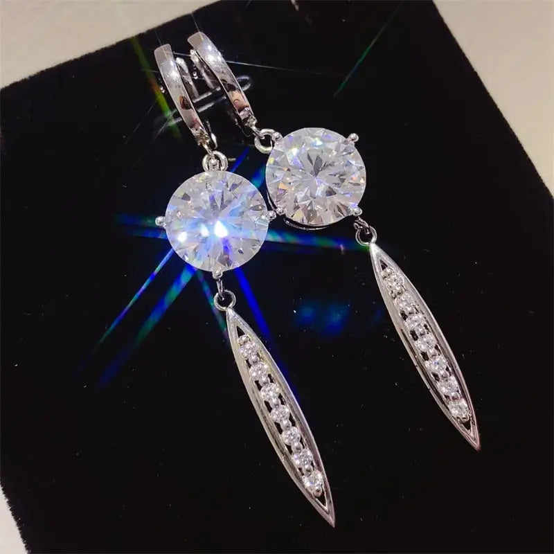10 Carat Moissanite 925 Sterling Silver Earrings - SmileBen