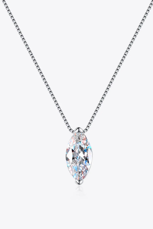 1 Carat Moissanite 925 Sterling Silver Necklace - SmileBen
