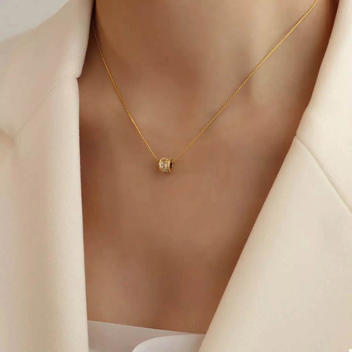 18K Gold-Plated Zircon Minimalist Necklace - SmileBen