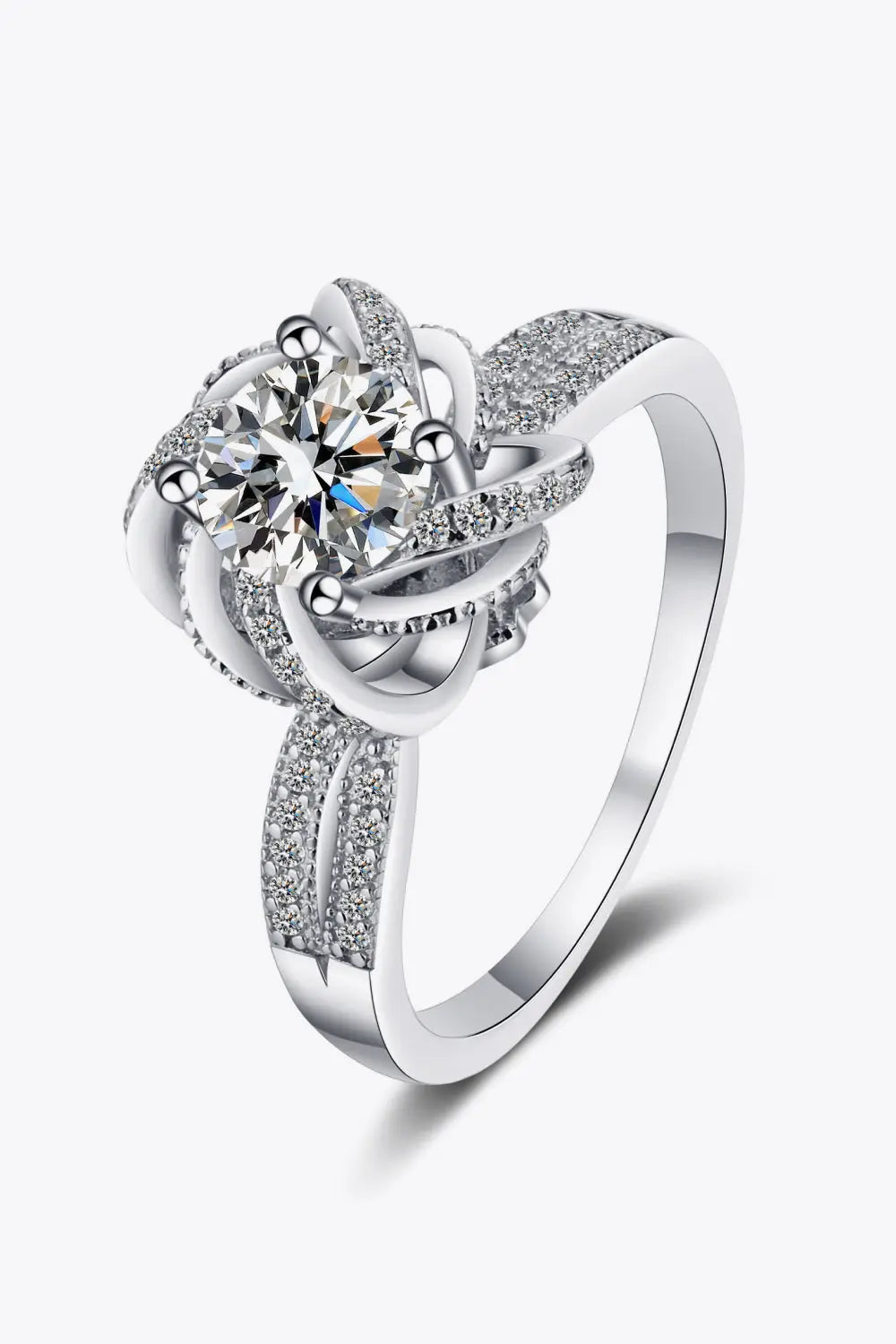 1 Carat Moissanite 925 Sterling Silver Ring - SmileBen