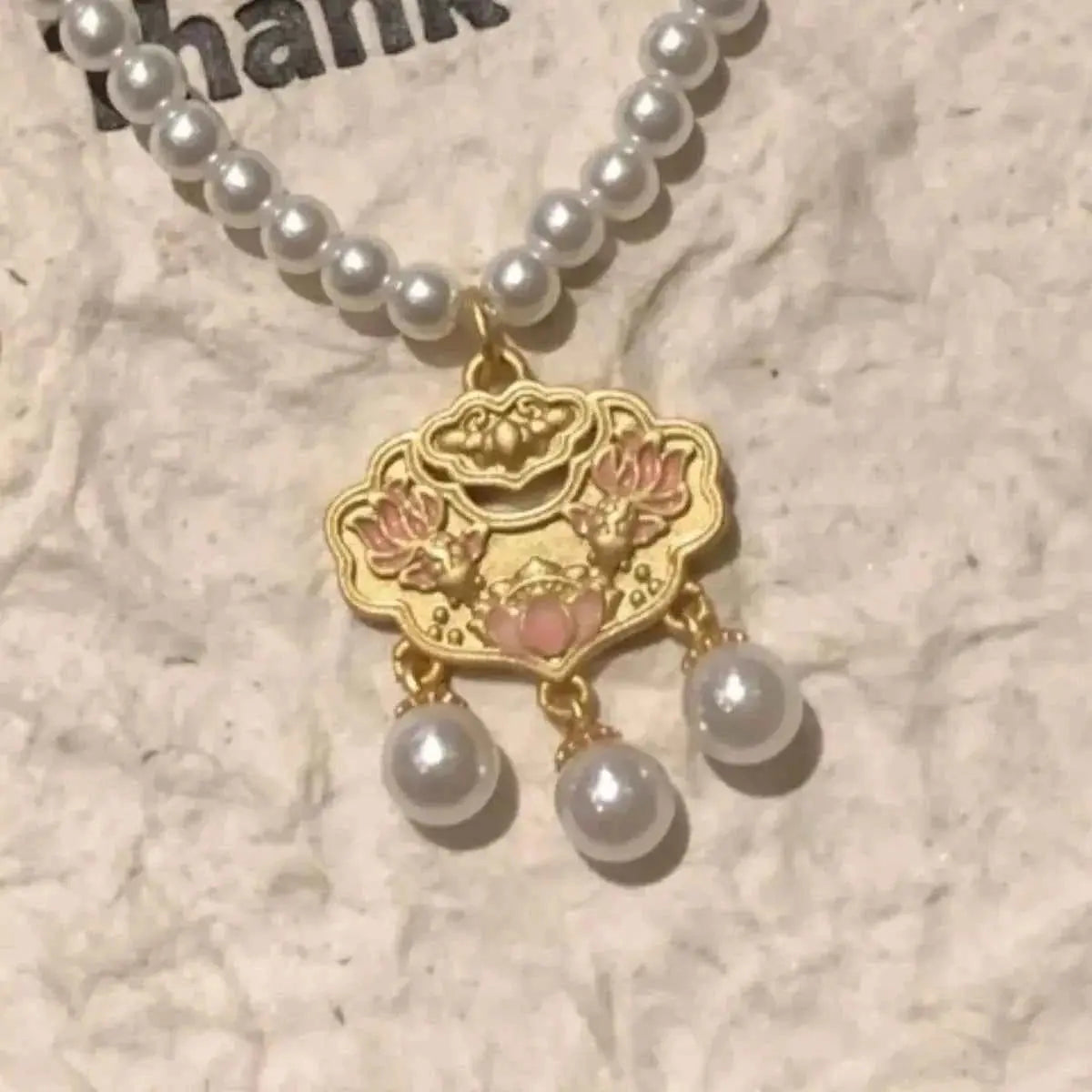 18K Gold-Plated Lotus Pendant Necklace