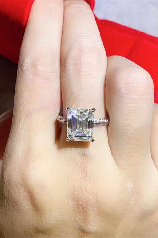 5 Carat Moissanite Platinum-Plated Ring - SmileBen