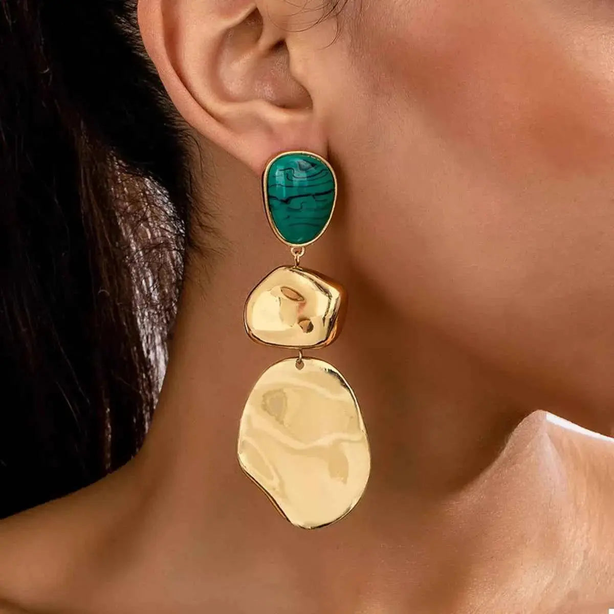 18K Gold-Plated Alloy Drop Earrings - SmileBen