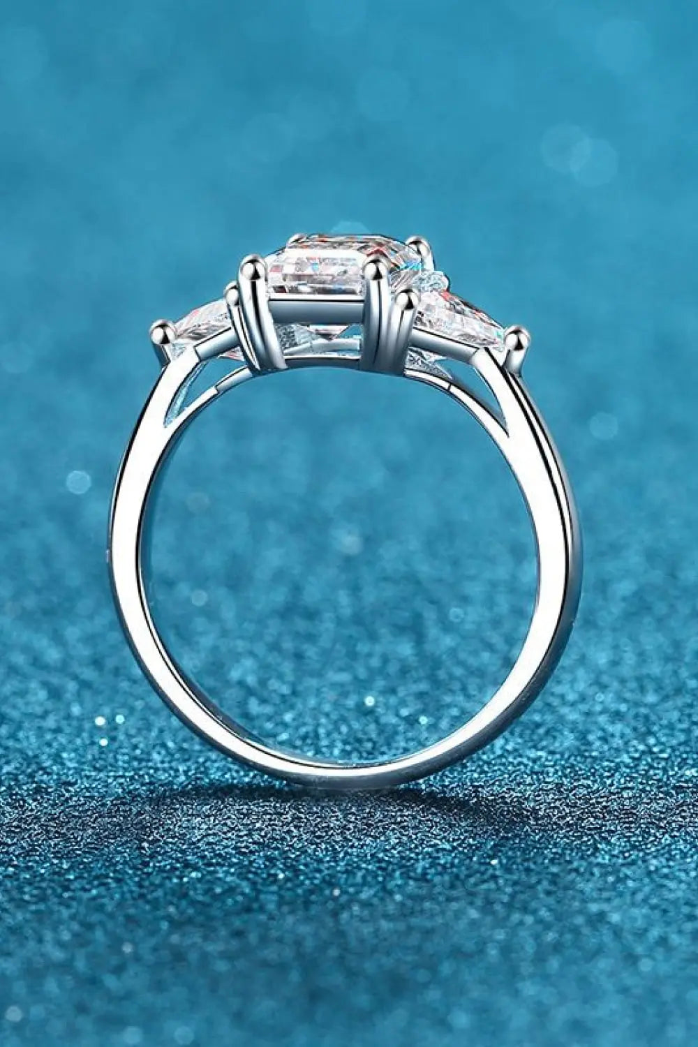 3 Carat Moissanite 925 Sterling Silver Rhodium-Plated Ring - SmileBen