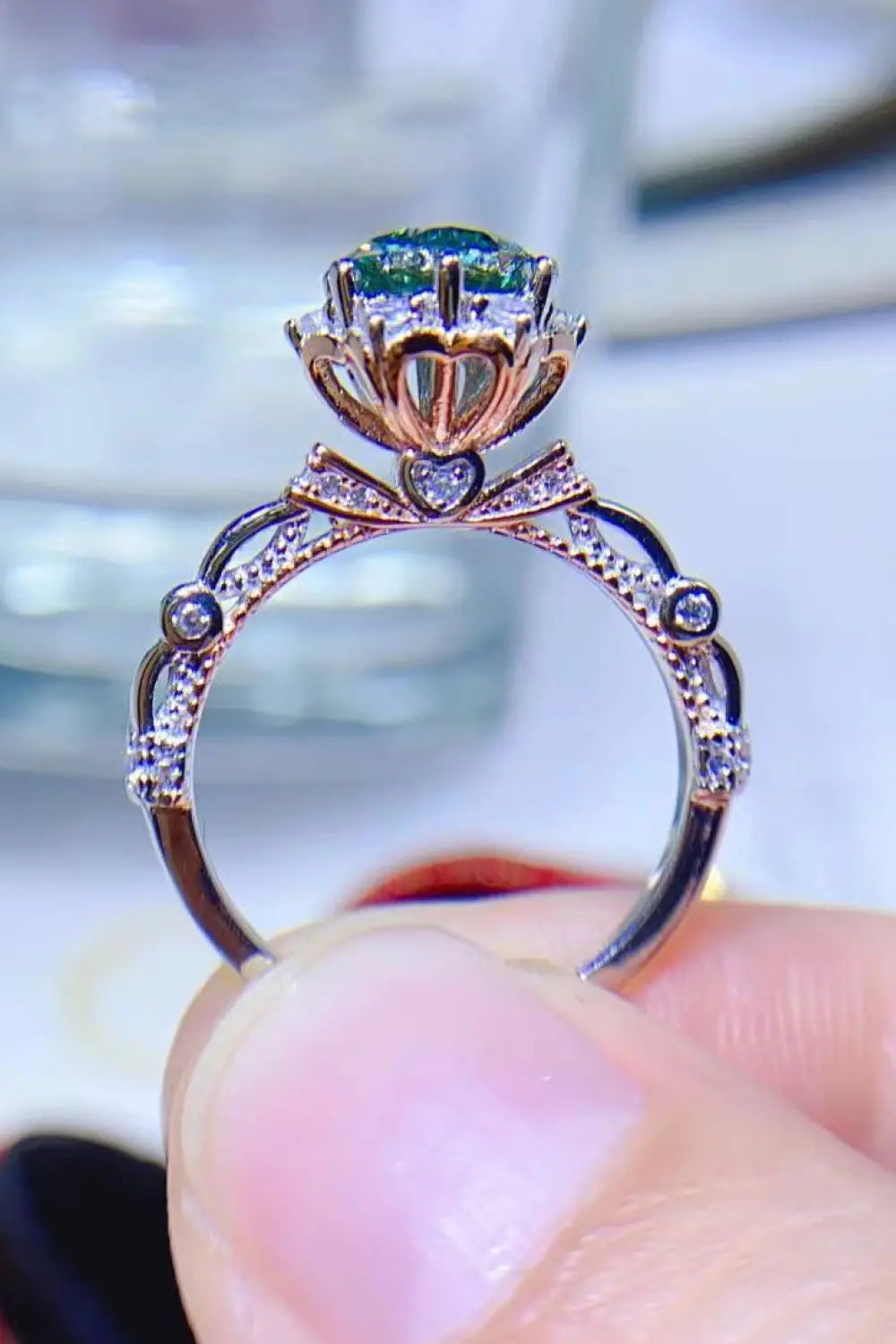 1 Carat Moissanite 925 Sterling Silver Ring - SmileBen