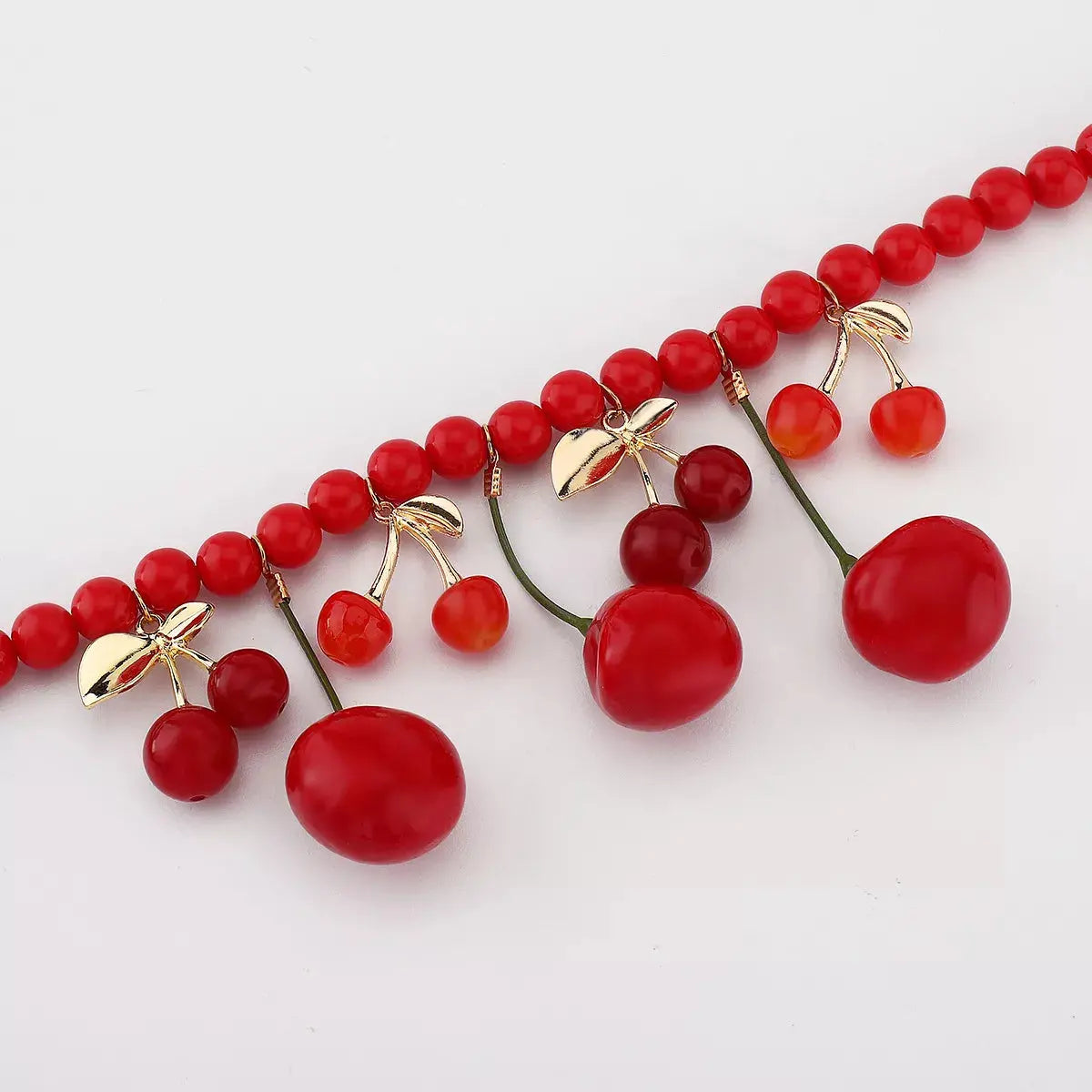 Cherry Beaded Charm Necklace - SmileBen