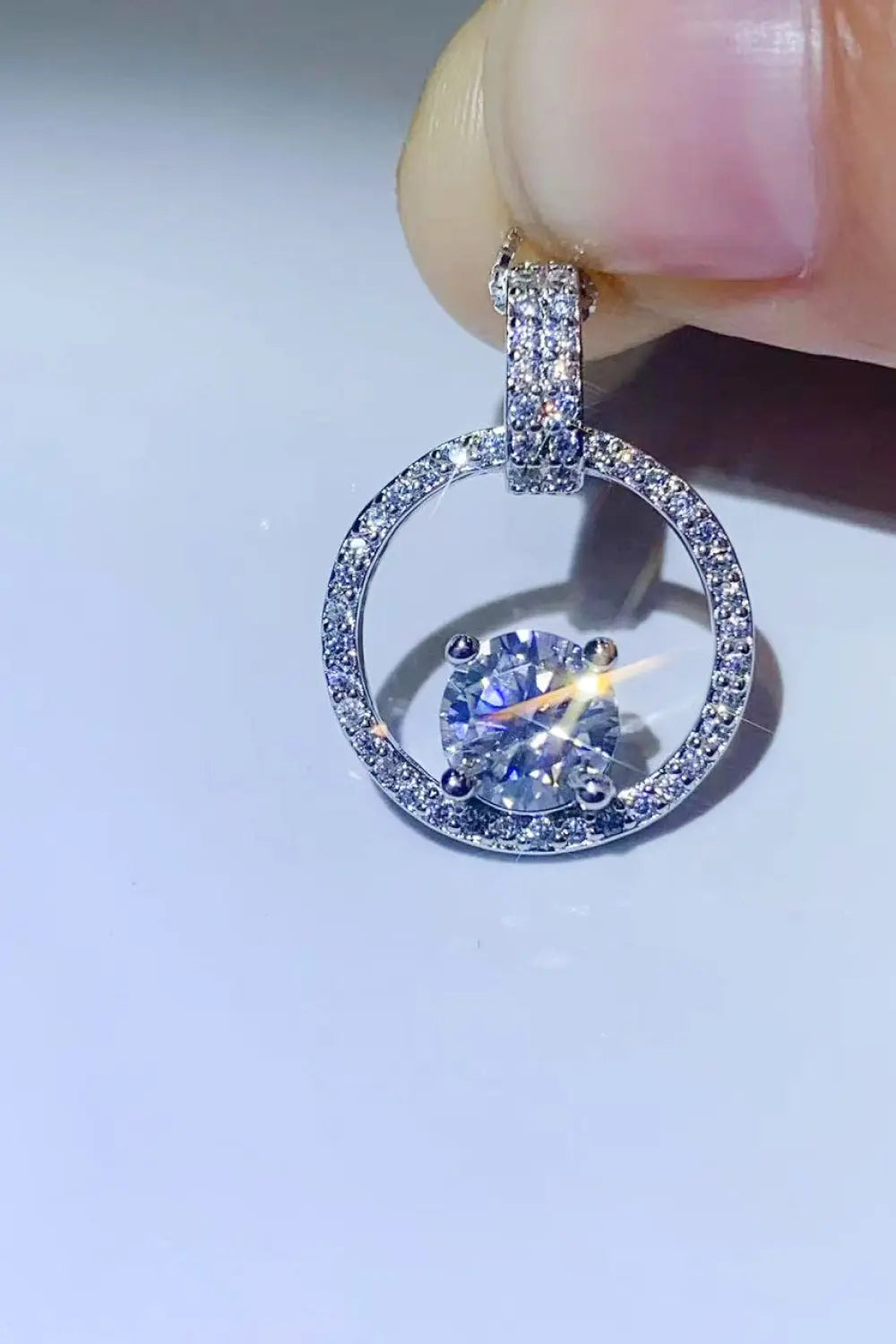 1 Carat Moissanite 925 Sterling Silver Necklace - SmileBen