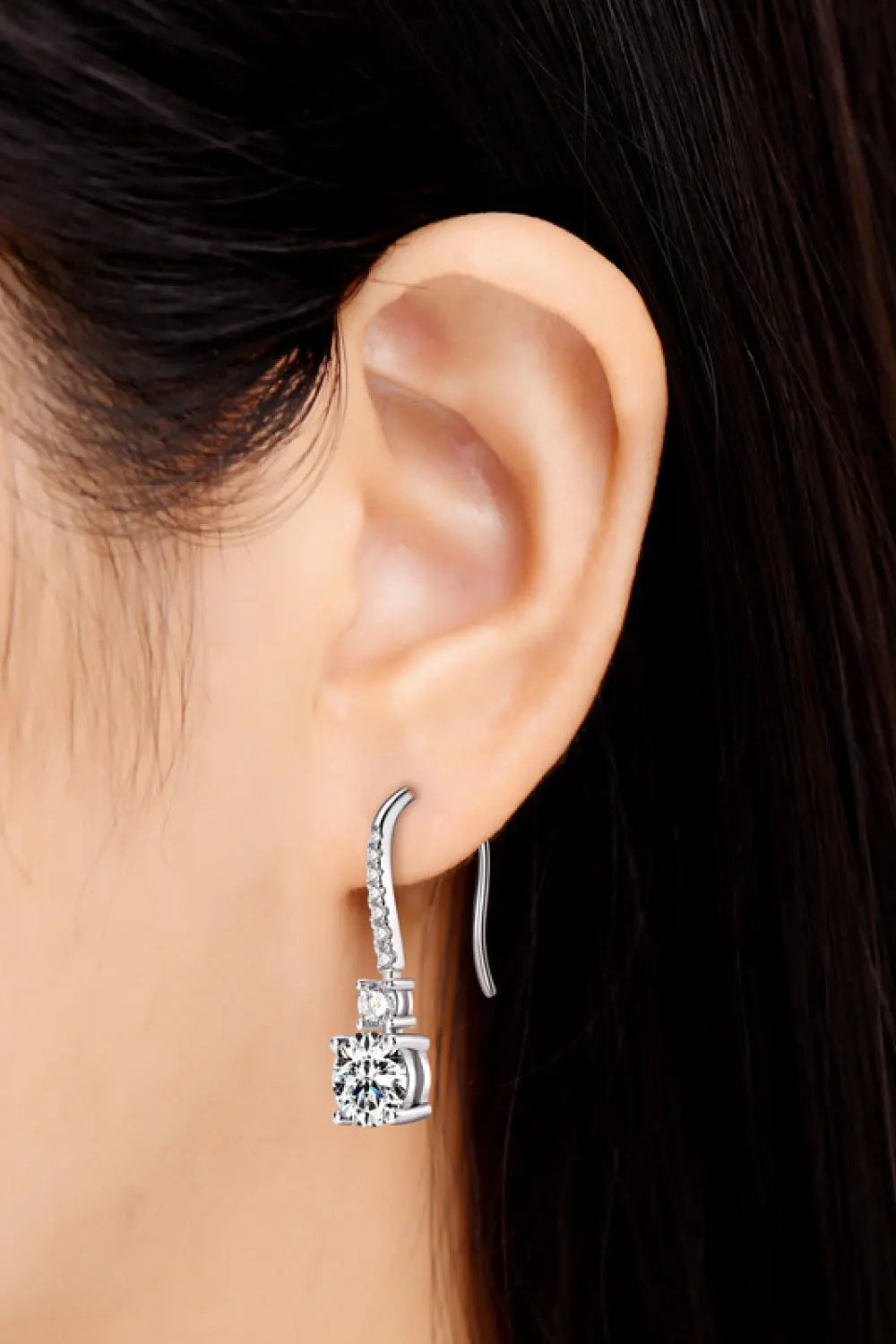 2 Carat Moissanite 925 Sterling Silver Drop Earrings - SmileBen