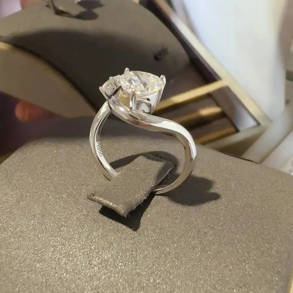 1.3 Carat Moissanite 925 Sterling Silver Irregular Shape Ring - SmileBen
