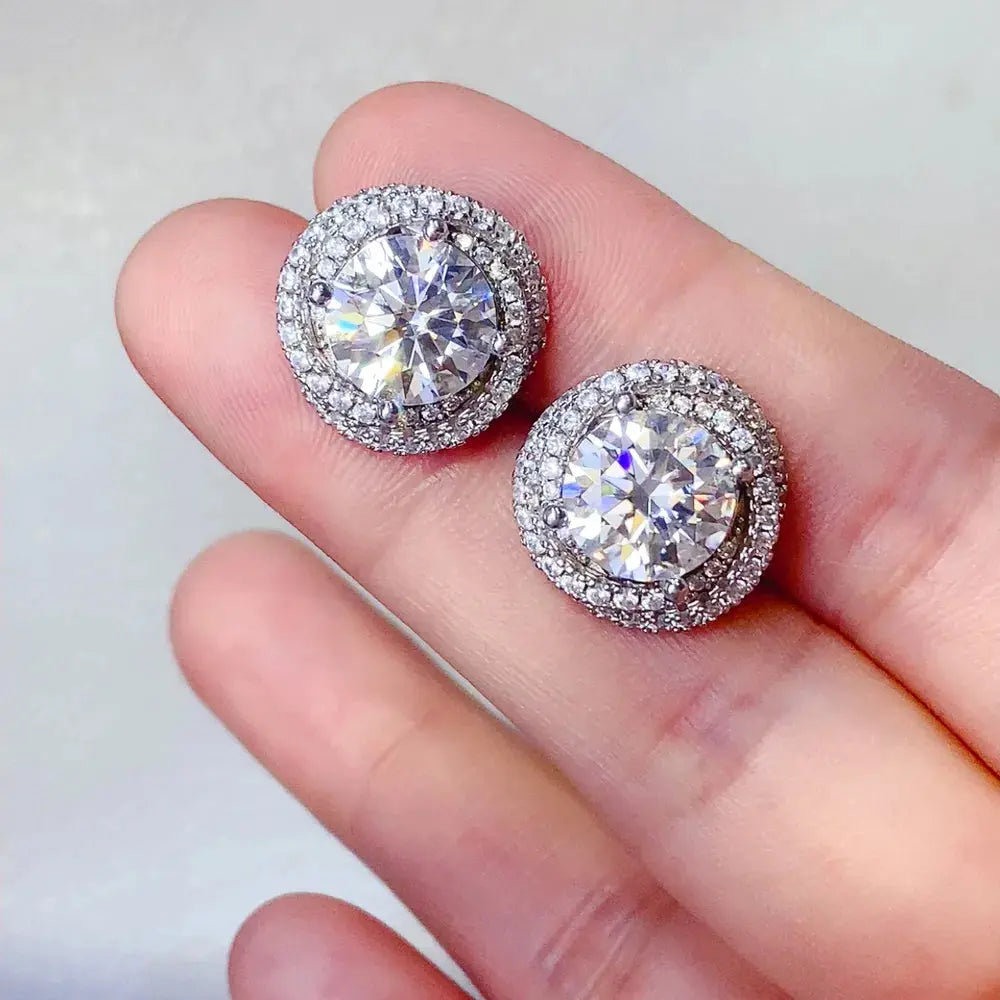 6 Carat Moissanite 925 Sterling Silver Earrings - SmileBen