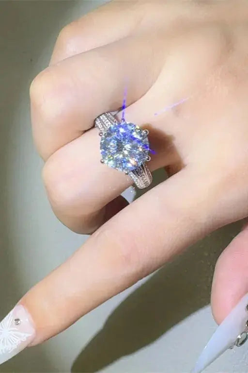 5 Carat Moissanite 925 Sterling Silver Ring - SmileBen
