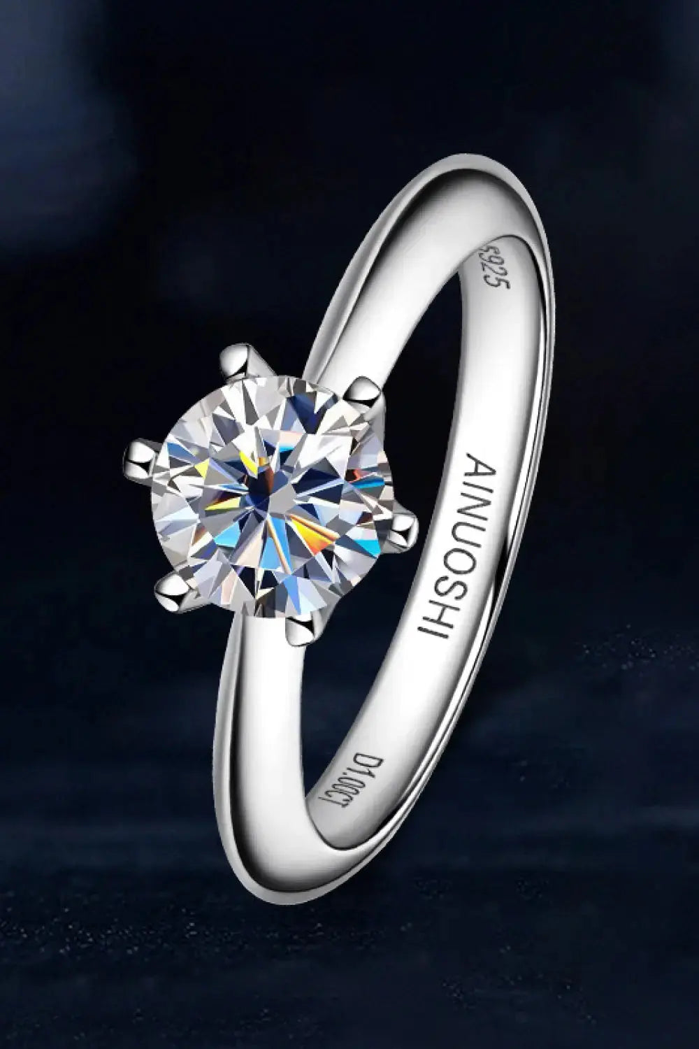 Wonderful Life 1 Carat Moissanite Platinum-Plated Ring - SmileBen