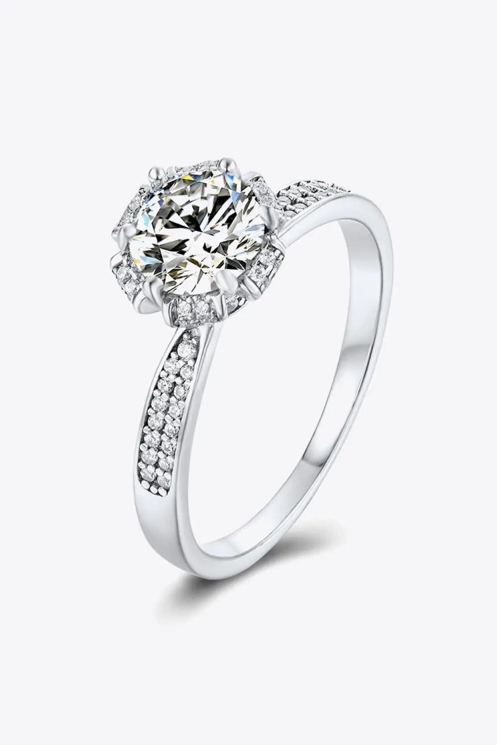 925 Sterling Silver 1 Carat Moissanite Ring - SmileBen