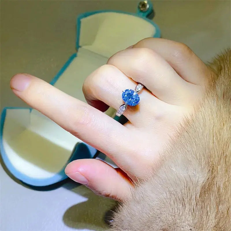 2 Carat Moissanite 925 Sterling Silver Ring - SmileBen