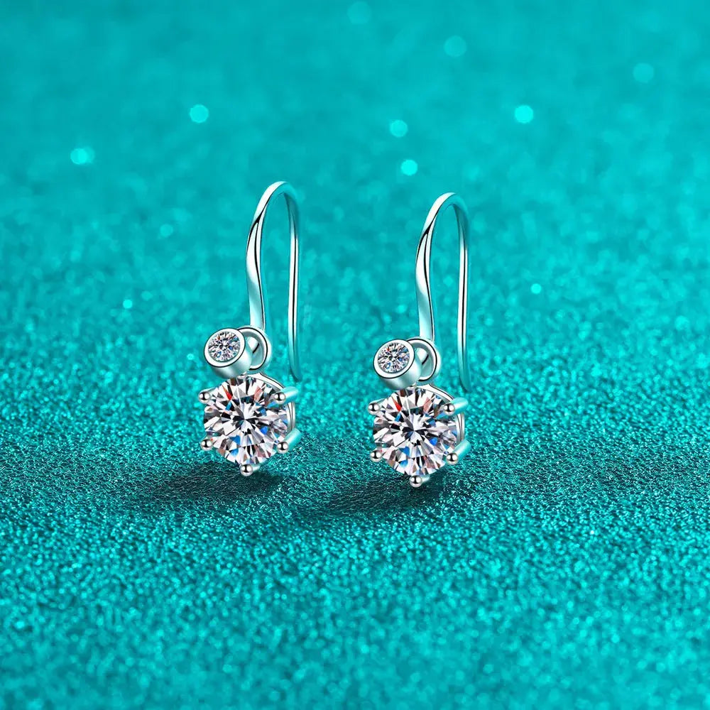 2 Carat Moissanite 925 Sterling Silver Earrings - SmileBen