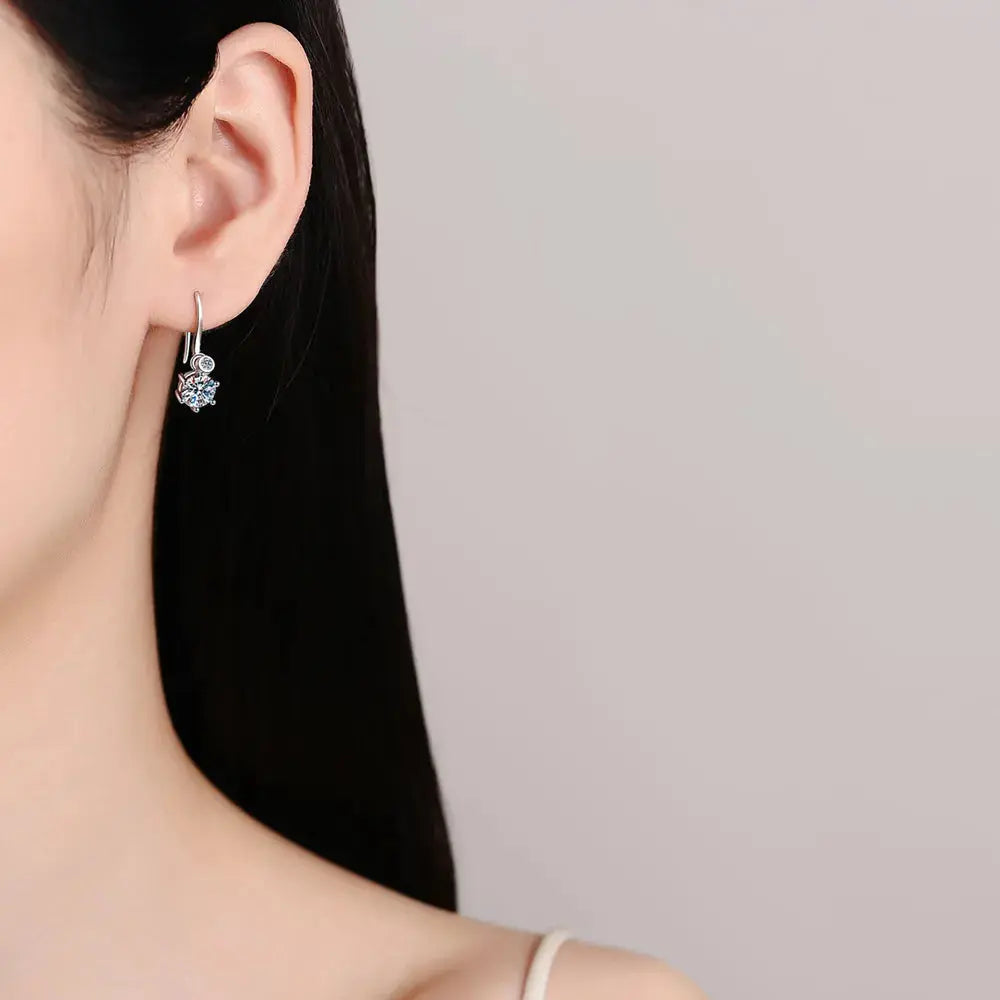 2 Carat Moissanite 925 Sterling Silver Earrings - SmileBen