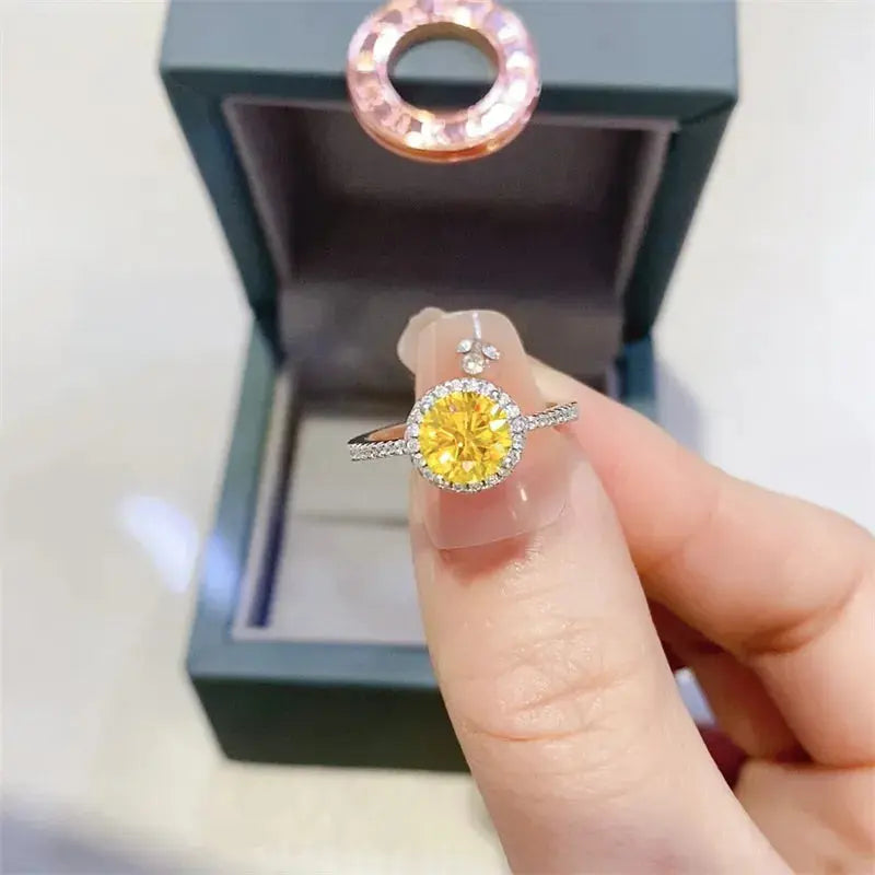 1 Carat Moissanite 925 Sterling Silver Ring - SmileBen