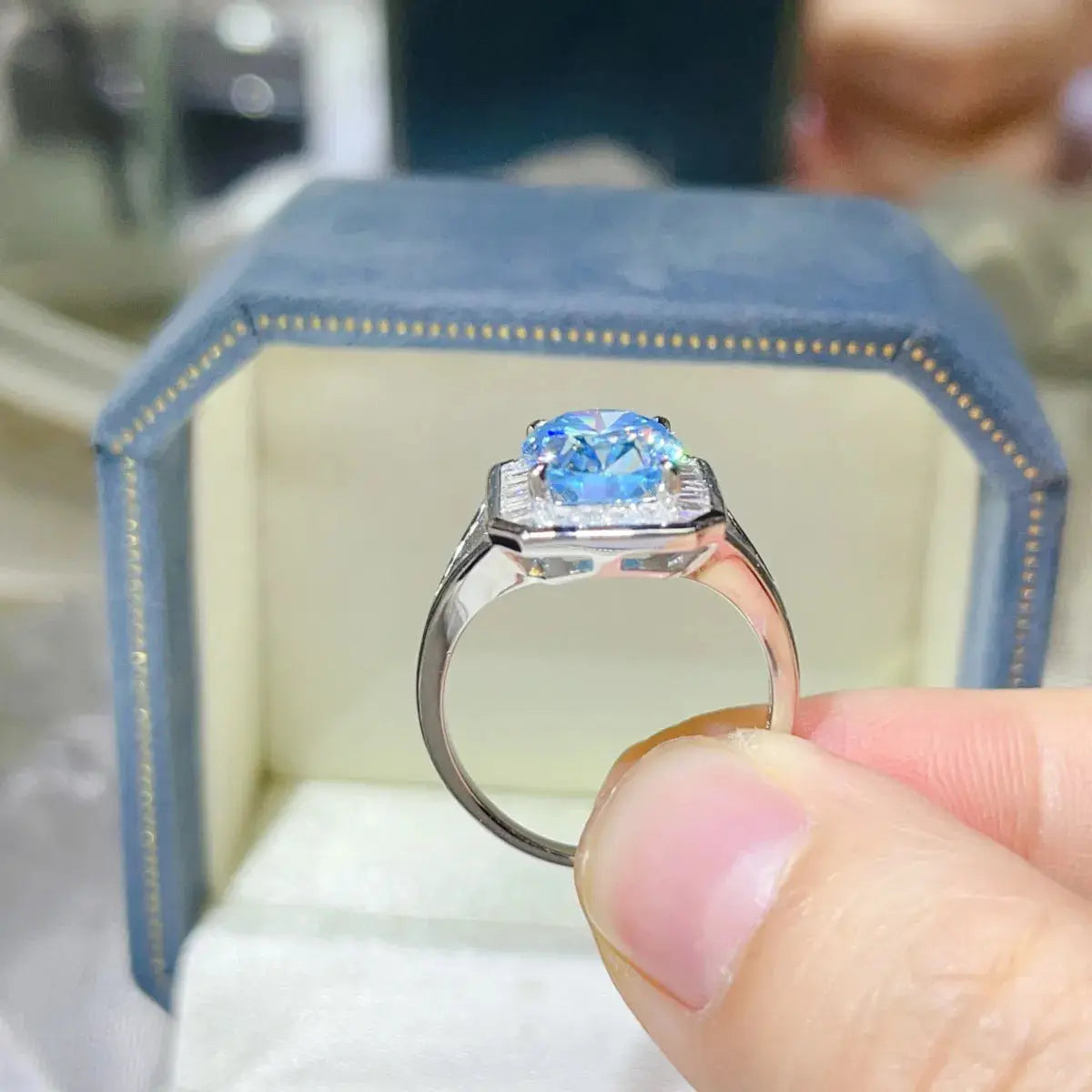 3 Carat Moissanite Square Ring - SmileBen
