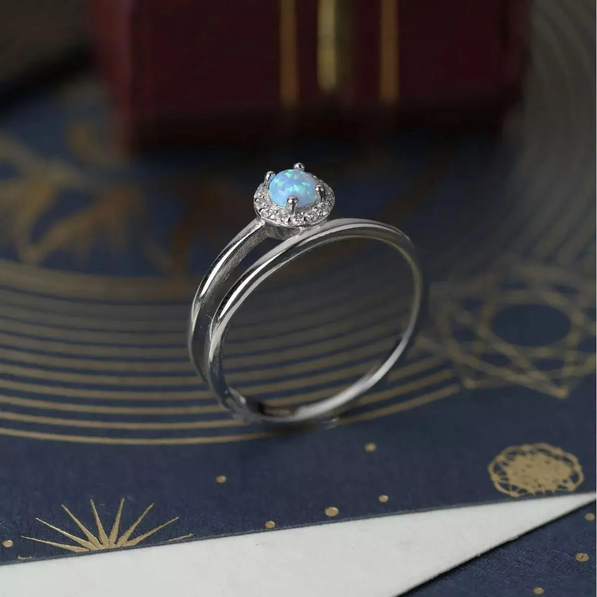 925 Sterling Silver Opal Ring - SmileBen
