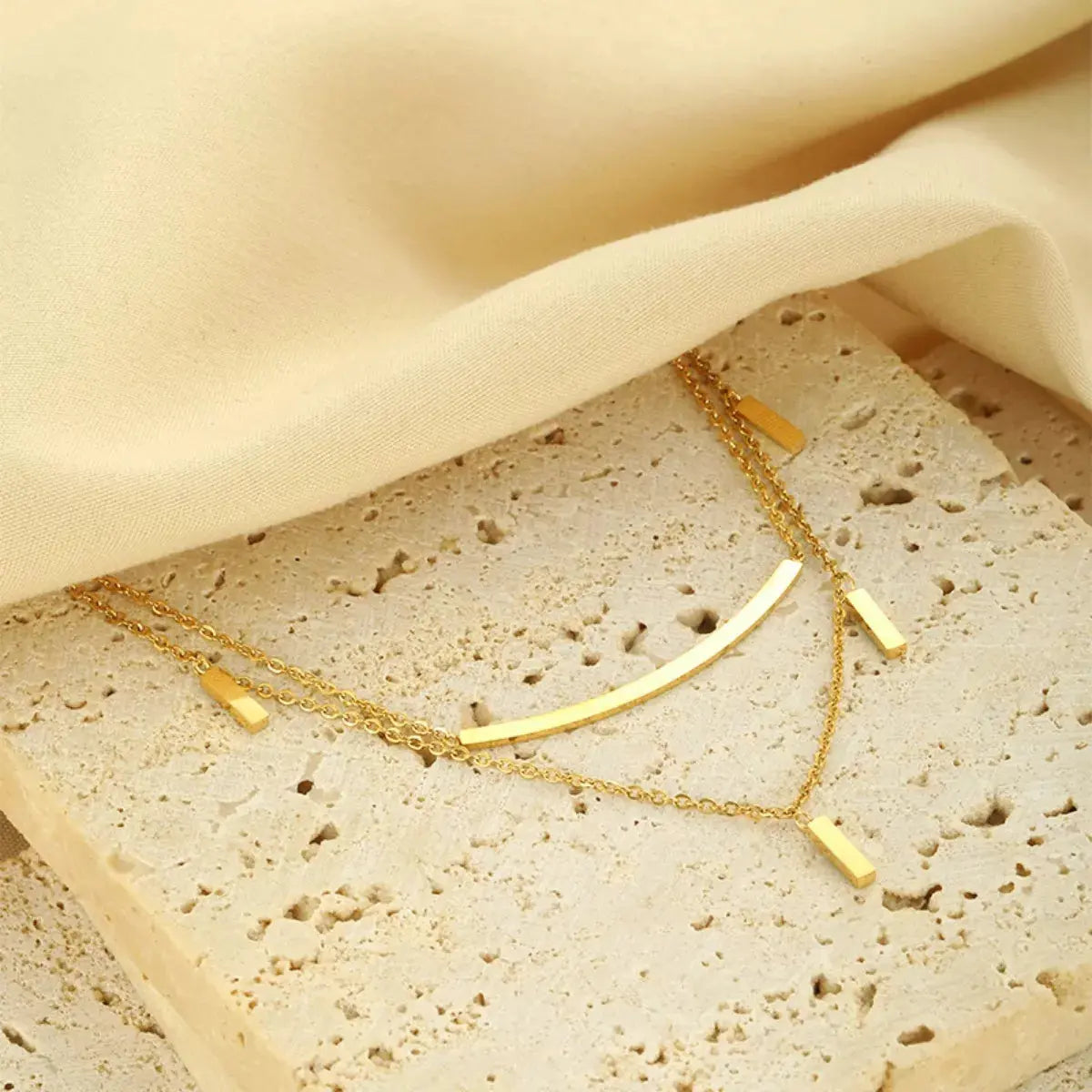 18K Gold-Plated Double Layered Necklace - SmileBen