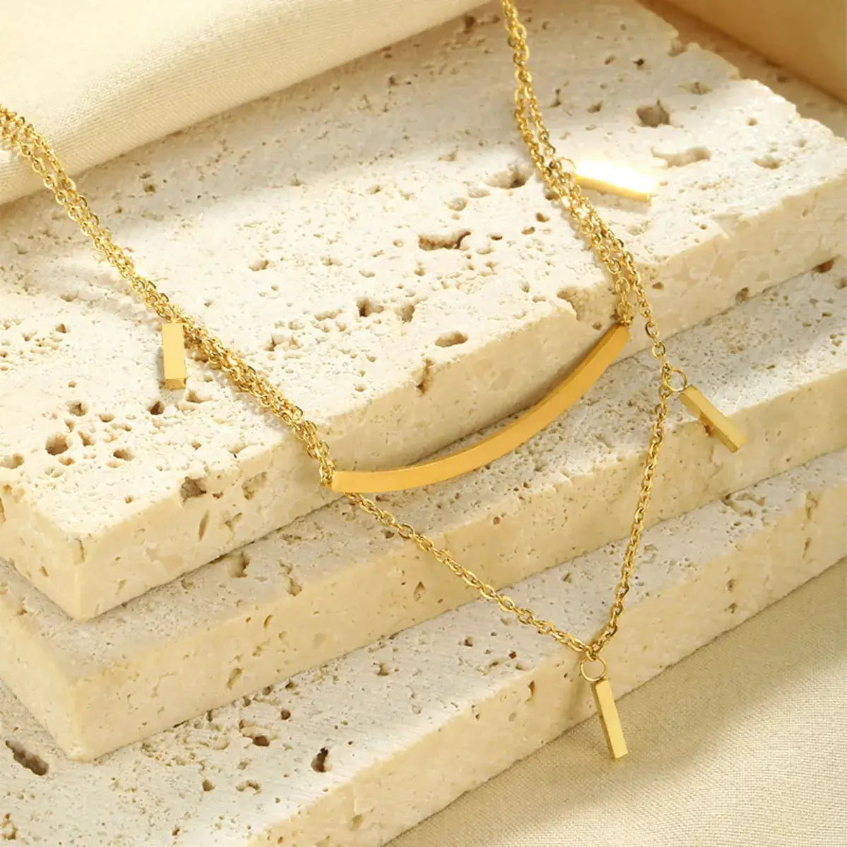 18K Gold-Plated Double Layered Necklace - SmileBen