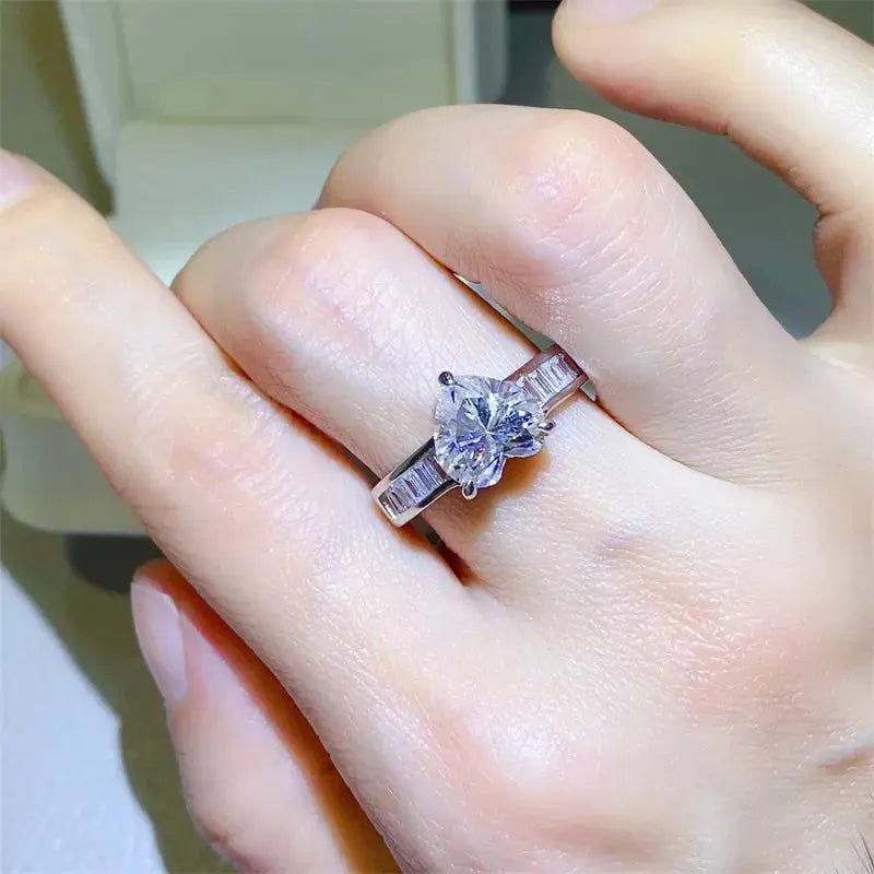 3 Carat Moissanite 925 Sterling Silver Ring - SmileBen