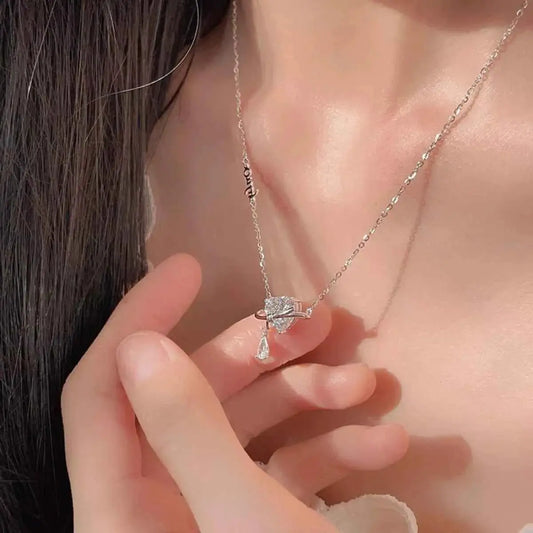 925 Sterling Silver Zircon Heart Necklace