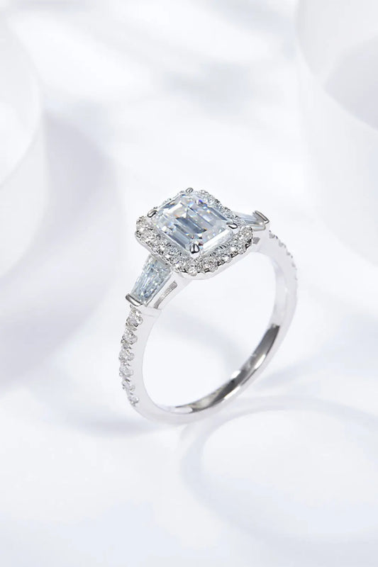 1 Carat Moissanite Geometric 925 Sterling Silver Ring - SmileBen