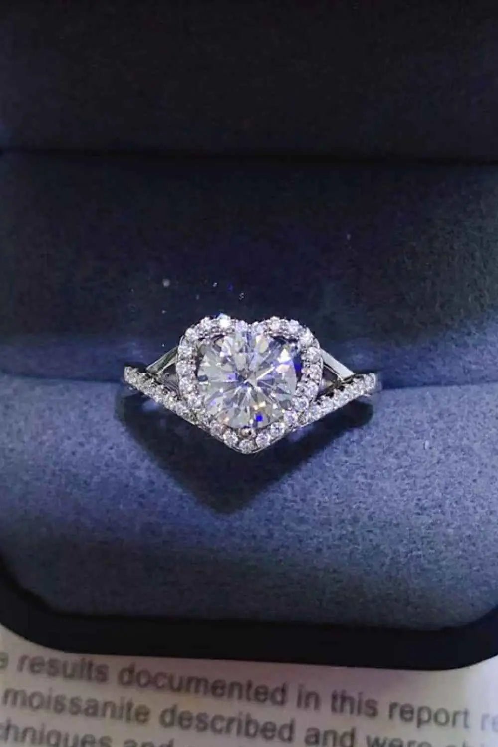 Adored 1 Carat Moissanite 925 Sterling Silver Heart Ring - SmileBen