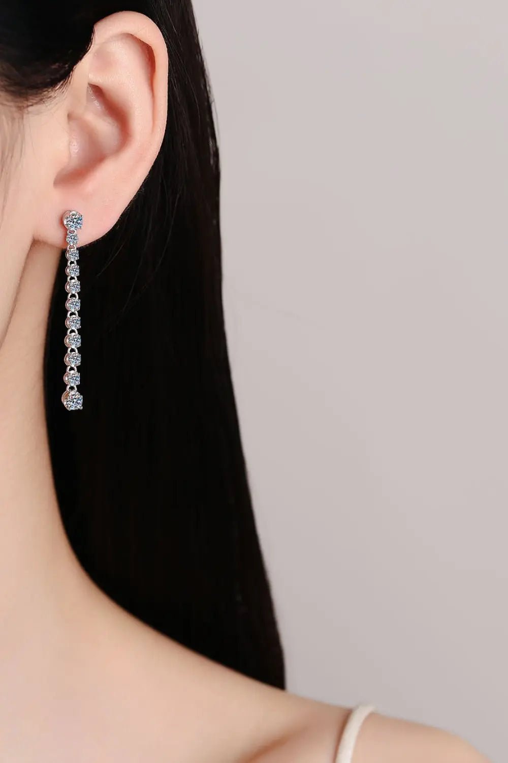 Adored 1.18 Carat Moissanite Long Earrings - SmileBen