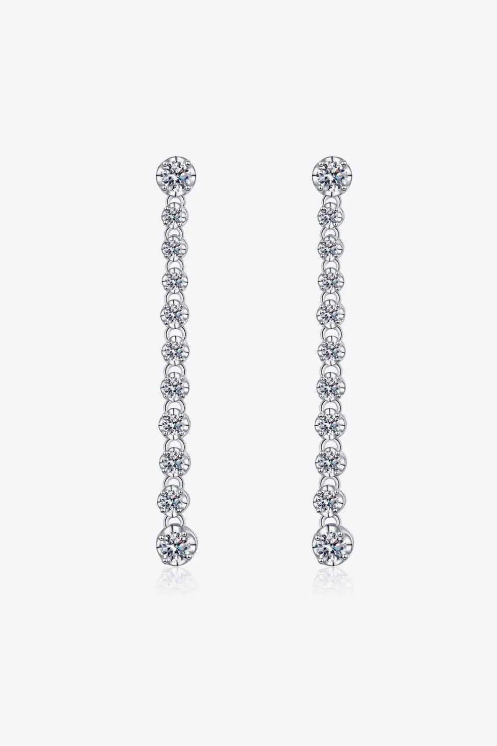 Adored 1.18 Carat Moissanite Long Earrings - SmileBen